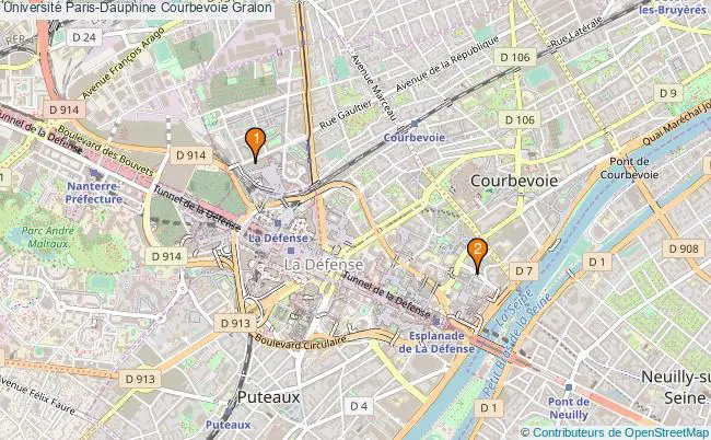 plan Université Paris-Dauphine Courbevoie Associations université Paris-Dauphine Courbevoie : 2 associations