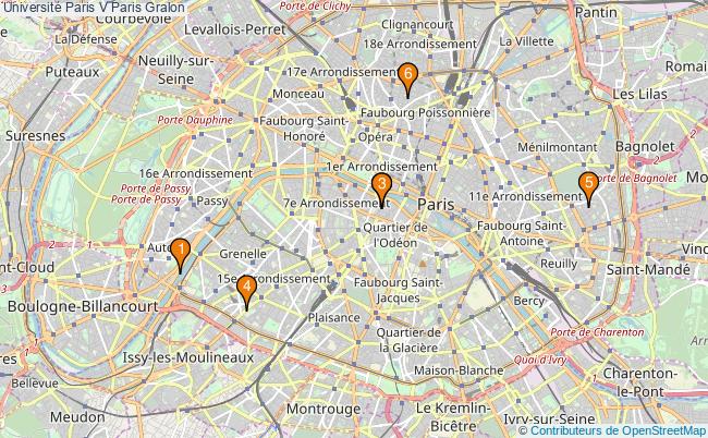 plan Université Paris V Paris Associations université Paris V Paris : 6 associations
