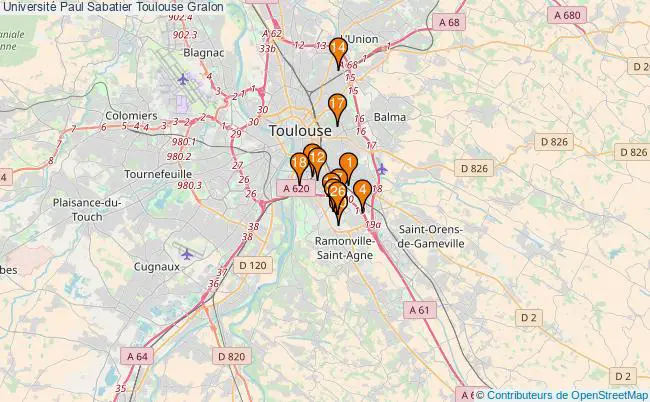 plan Université Paul Sabatier Toulouse Associations Université Paul Sabatier Toulouse : 29 associations