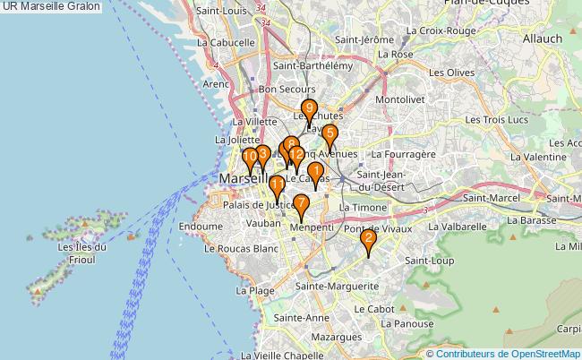 plan UR Marseille Associations UR Marseille : 21 associations