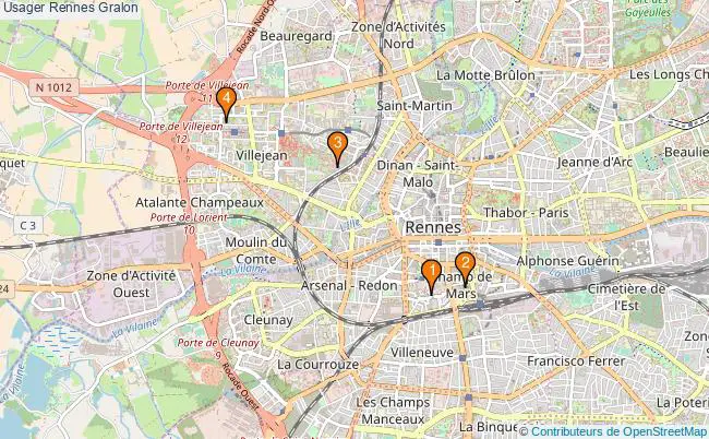 plan Usager Rennes Associations Usager Rennes : 5 associations