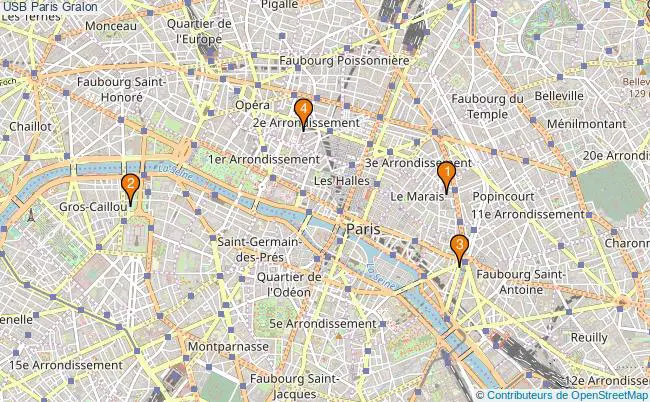 plan USB Paris Associations USB Paris : 4 associations