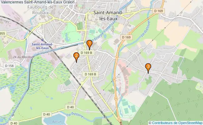 plan Valenciennes Saint-Amand-les-Eaux Associations Valenciennes Saint-Amand-les-Eaux : 3 associations
