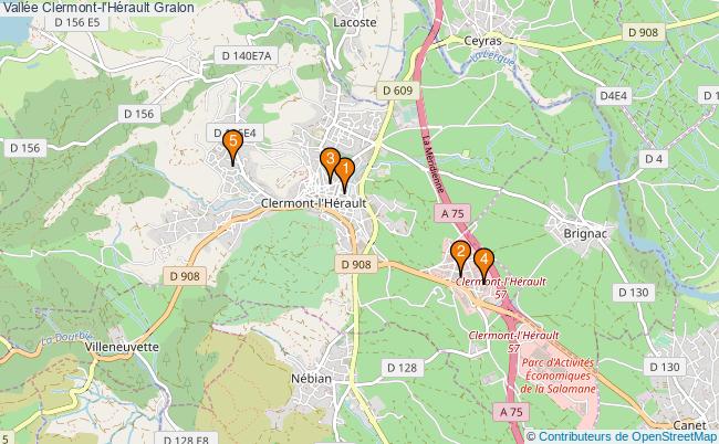 plan Vallée Clermont-l'Hérault Associations vallée Clermont-l'Hérault : 4 associations