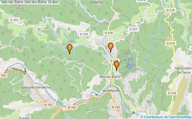 plan Vals-les-Bains Vals-les-Bains Associations Vals-les-Bains Vals-les-Bains : 4 associations