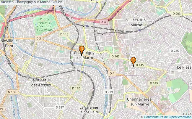 plan Variétés Champigny-sur-Marne Associations variétés Champigny-sur-Marne : 3 associations