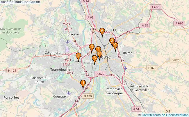 plan Variétés Toulouse Associations variétés Toulouse : 12 associations