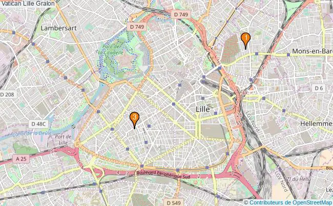 plan Vatican Lille Associations Vatican Lille : 3 associations
