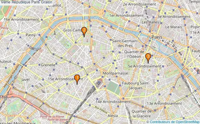 plan Vème République Paris Associations Vème République Paris : 4 associations