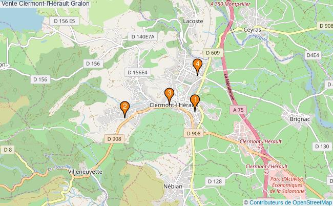plan Vente Clermont-l'Hérault Associations Vente Clermont-l'Hérault : 6 associations