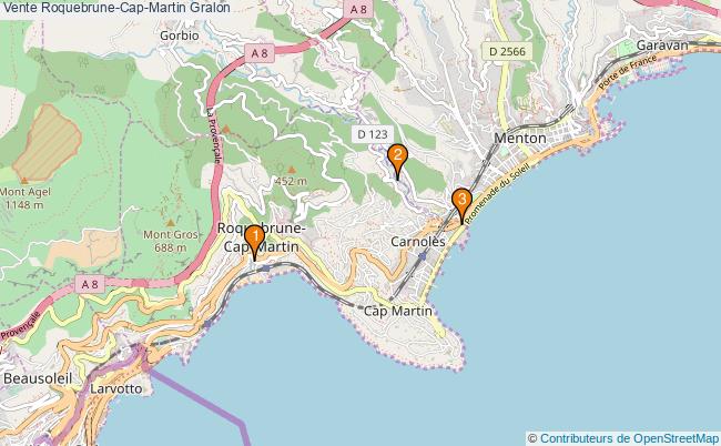 plan Vente Roquebrune-Cap-Martin Associations Vente Roquebrune-Cap-Martin : 7 associations