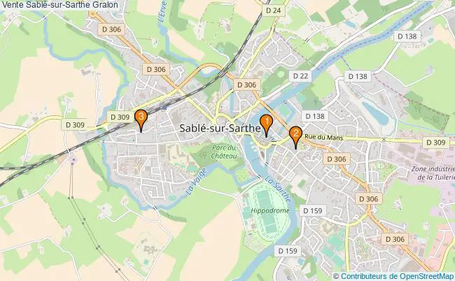 plan Vente Sablé-sur-Sarthe Associations Vente Sablé-sur-Sarthe : 4 associations