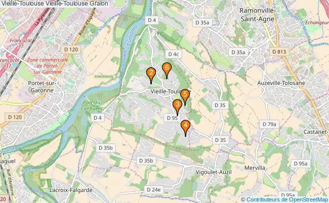 plan Vieille-Toulouse Vieille-Toulouse Associations Vieille-Toulouse Vieille-Toulouse : 6 associations