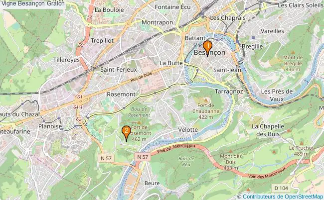 plan Vigne Besançon Associations Vigne Besançon : 2 associations
