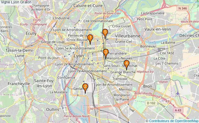 plan Vigne Lyon Associations Vigne Lyon : 5 associations