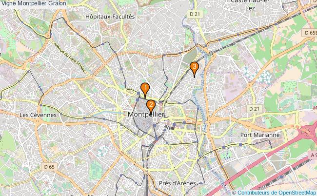 plan Vigne Montpellier Associations Vigne Montpellier : 3 associations