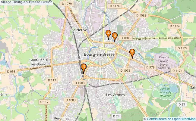 plan Village Bourg-en-Bresse Associations village Bourg-en-Bresse : 7 associations