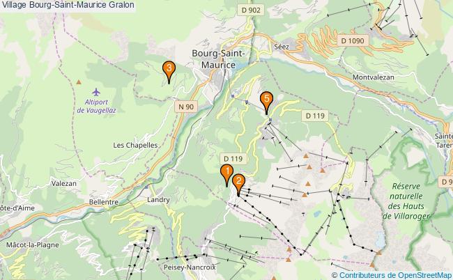 plan Village Bourg-Saint-Maurice Associations village Bourg-Saint-Maurice : 5 associations