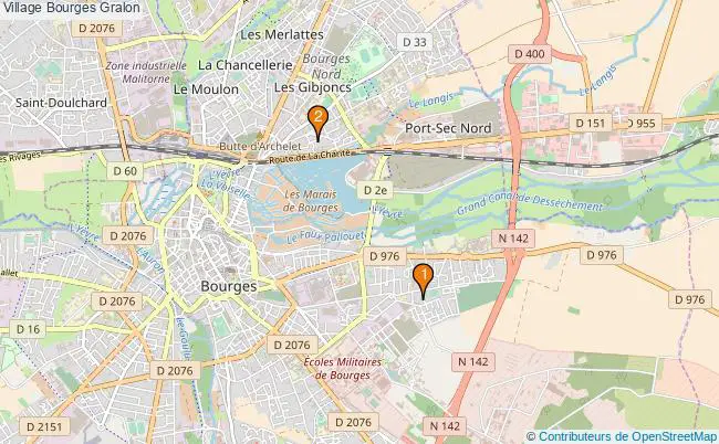 plan Village Bourges Associations village Bourges : 3 associations
