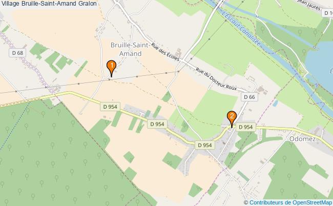 plan Village Bruille-Saint-Amand Associations village Bruille-Saint-Amand : 2 associations