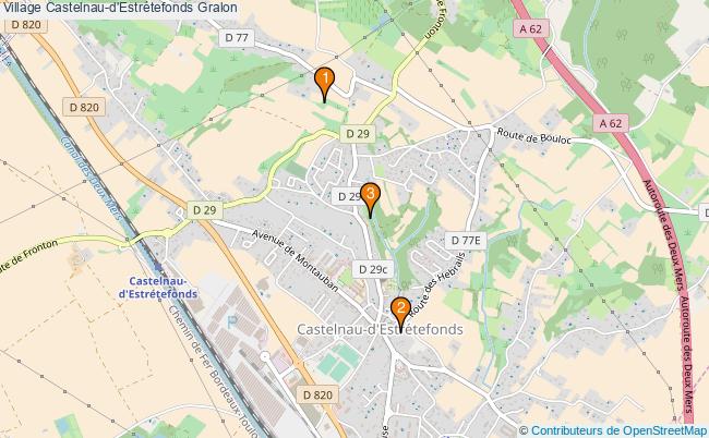 plan Village Castelnau-d'Estrétefonds Associations village Castelnau-d'Estrétefonds : 4 associations