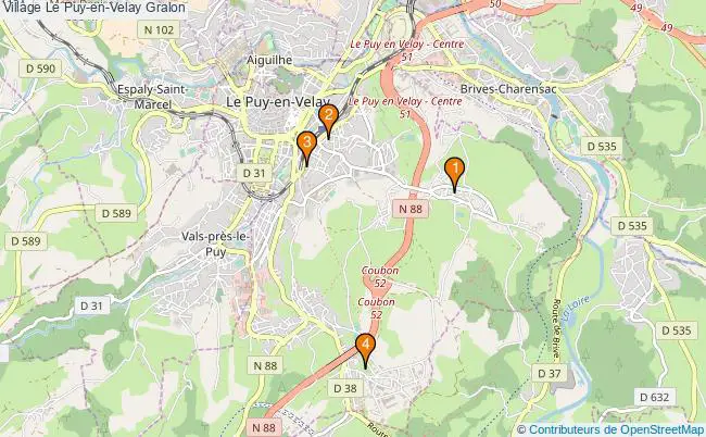 plan Village Le Puy-en-Velay Associations village Le Puy-en-Velay : 4 associations