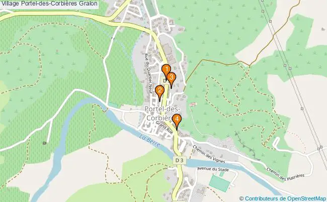 plan Village Portel-des-Corbières Associations village Portel-des-Corbières : 5 associations