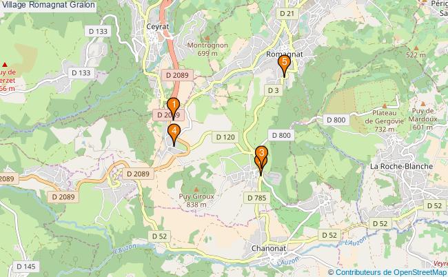 plan Village Romagnat Associations village Romagnat : 5 associations
