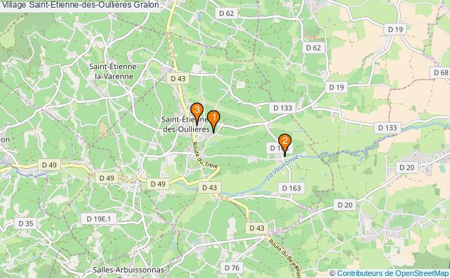 plan Village Saint-Etienne-des-Oullières Associations village Saint-Etienne-des-Oullières : 3 associations