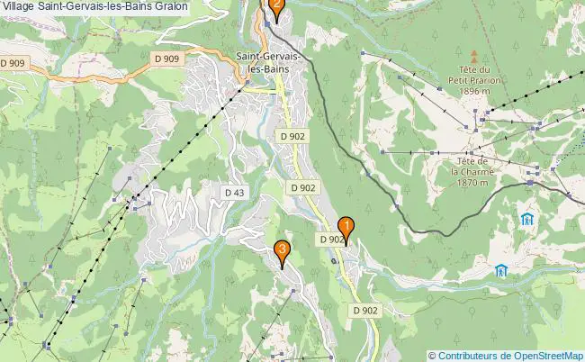 plan Village Saint-Gervais-les-Bains Associations village Saint-Gervais-les-Bains : 4 associations