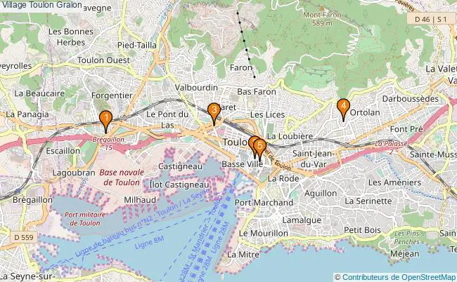 plan Village Toulon Associations village Toulon : 7 associations