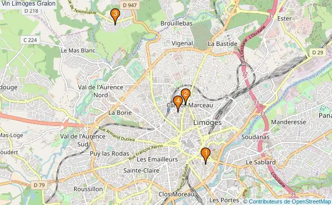 plan Vin Limoges Associations Vin Limoges : 4 associations
