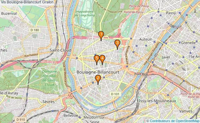 plan Vis Boulogne-Billancourt Associations Vis Boulogne-Billancourt : 6 associations