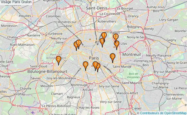 plan Visage Paris Associations Visage Paris : 17 associations