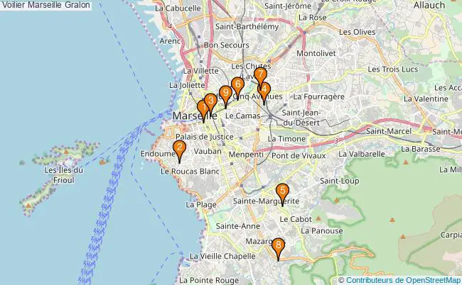 plan Voilier Marseille Associations voilier Marseille : 19 associations