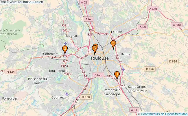 plan Vol à voile Toulouse Associations vol à voile Toulouse : 7 associations