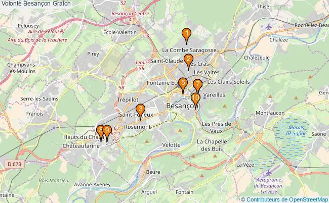 plan Volonté Besançon Associations Volonté Besançon : 11 associations