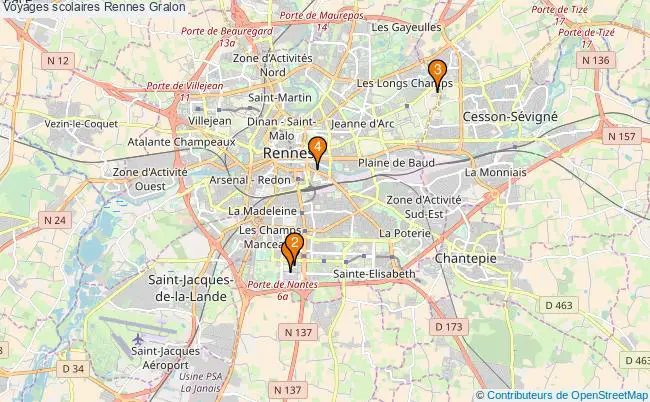 plan Voyages scolaires Rennes Associations voyages scolaires Rennes : 4 associations