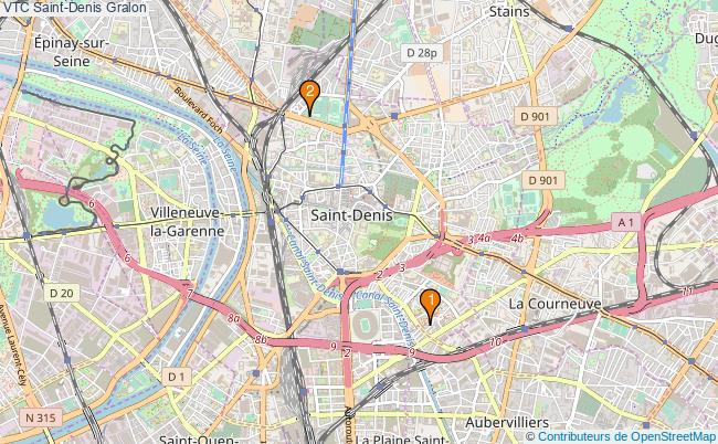 plan VTC Saint-Denis Associations VTC Saint-Denis : 3 associations