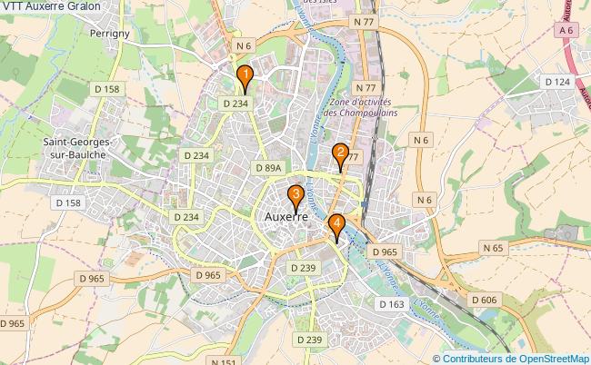 plan VTT Auxerre Associations VTT Auxerre : 4 associations