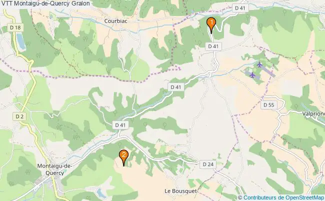 plan VTT Montaigu-de-Quercy Associations VTT Montaigu-de-Quercy : 2 associations