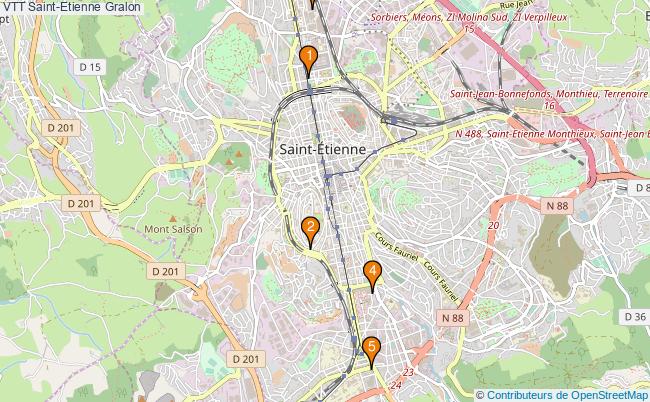 plan VTT Saint-Etienne Associations VTT Saint-Etienne : 4 associations