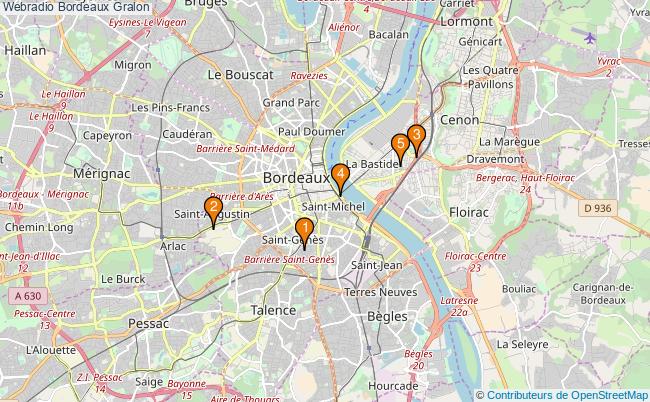 plan Webradio Bordeaux Associations webradio Bordeaux : 6 associations