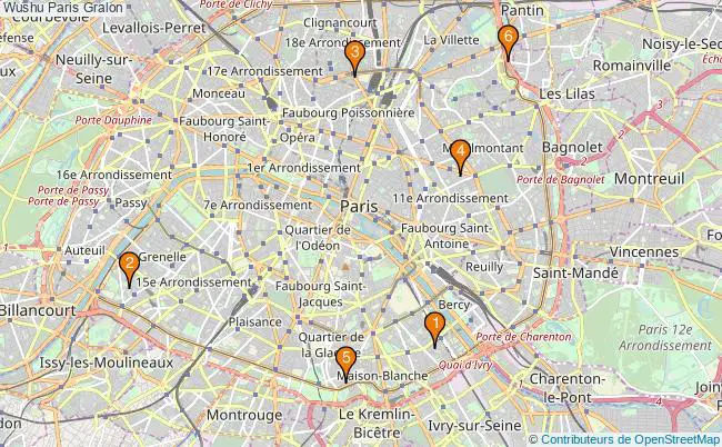 plan Wushu Paris Associations Wushu Paris : 6 associations