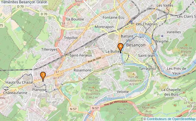 plan Yéménites Besançon Associations yéménites Besançon : 4 associations