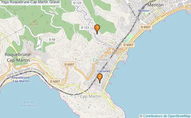 plan Yoga Roquebrune-Cap-Martin Associations Yoga Roquebrune-Cap-Martin : 2 associations