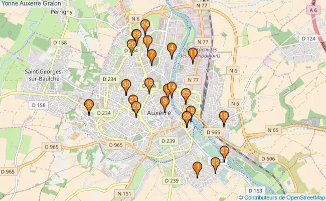 plan Yonne Auxerre Associations Yonne Auxerre : 96 associations