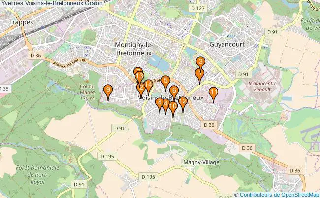 plan Yvelines Voisins-le-Bretonneux Associations Yvelines Voisins-le-Bretonneux : 15 associations