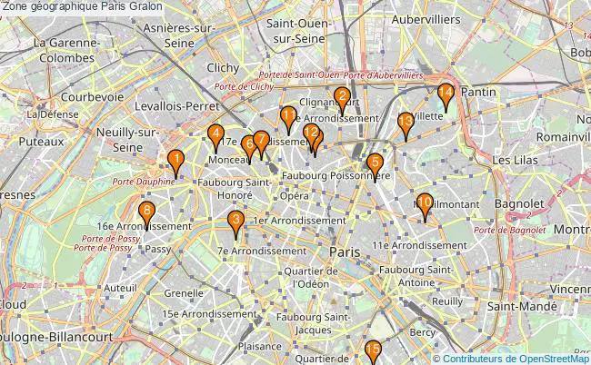 plan Zone géographique Paris Associations zone géographique Paris : 21 associations