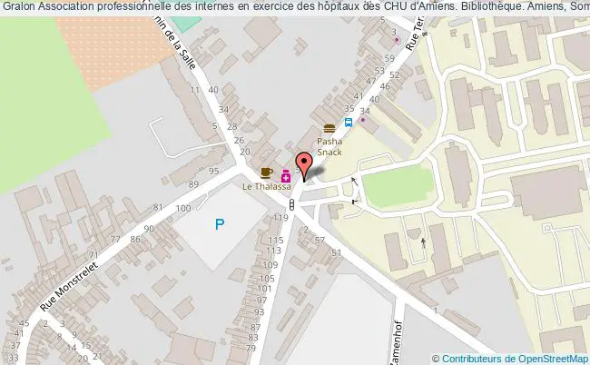 plan association Association Professionnelle Des Internes En Exercice Des Hôpitaux Des Chu D'amiens. Bibliothèque. Amiens, Somme Amiens